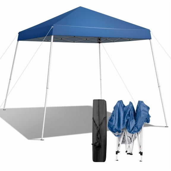 6' x 6' Pop Up Canopy Tent, Portable Folding Gazebo, Waterproof & UV Resistant Outdoor Shelter for Backyard, Blue