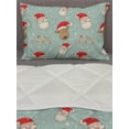 thumbnail image 3 of Christmas Comforter & Sham Bedding Set, Santa Claus and His Deer Celebrating Your Holiday Vintage Cartoon on Snowflakes, 3 pcs Duvet Set Microfiber Filling Quilt, 5 Sizes, Multicolor, by Ambesonne, 3 of 4