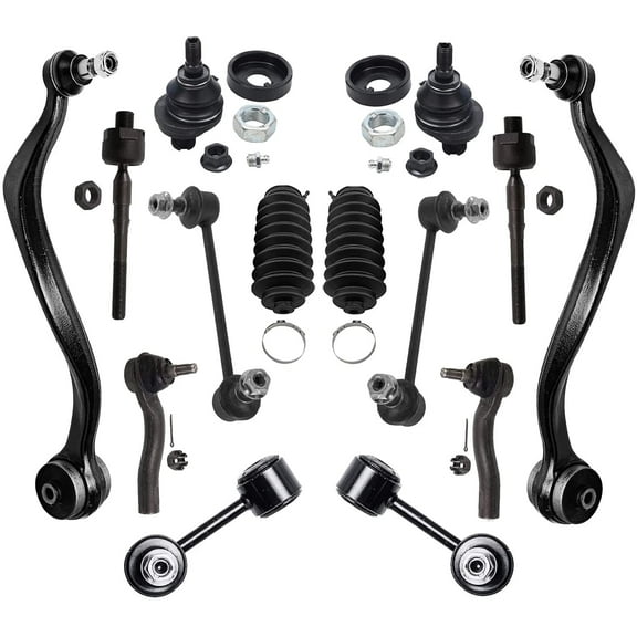 Detroit Axle - 14pc Front End Kit for Ford Fusion Lincoln MKZ Zephyr Mercury Milan Lower Control Arms w/Ball Joints Upper Lower Ball Joints Tie Rods Front Rear Sway Bars Replacement