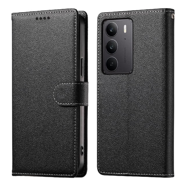 Case for FOXDOCK Realme C75 Wallet Case – Premium Leather, 3 Card Slots, Shockproof Protection