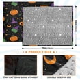 thumbnail image 4 of 70x55 Inches Glow in The Dark Blanket Cozy Throw Camping Blankets for Home and Outdoor Use Purple and Orange Halloween Icons, 4 of 8