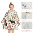 thumbnail image 6 of Chihuahua and Flower Florals Blanket Hoodies for Kids 6-13YR Oversize Wearable Blanket Hoodies for Boys Girls Teens, 6 of 7