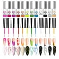thumbnail image 2 of Nail Painting Gel 12 Colors Pull String Set, Soak Off Nail Lacquer with Precision Brush for Easy Line Drawing and 3D Nail Art, 2 of 7