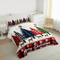 thumbnail image 3 of jejeloiu Colorful Xmas Tree Queen Comforter Set,Merry Christmas Bedding Sets,Wild Deer Bedding Comforter Set For Teens,Ultra Soft Home Decor Reversible,3pcs, 3 of 8