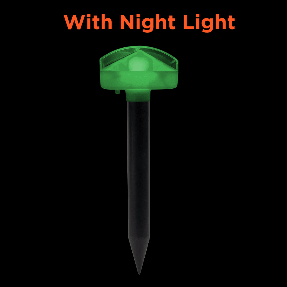 #1 Solar-Powered Mole, Vole, Gopher & Groundhog Repellent - Ultrasonic Stake Gets Rid Of Burrowing Animals From Lawn, Garden & Yard In 2 Weeks