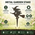 thumbnail image 3 of Metal Halloween Witch Garden Stake, 11.8Inch Durable Weatherproof Yard Art with Spooky Silhouette Design, Outdoor Lawn Decoration for Garden Patio Pathway Fall Decorations, 3 of 7
