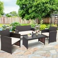 thumbnail image 4 of Gymax 8PCS Patio Conversation Set Outdoor Rattan Furniture Set w/ White Cushions, 4 of 10
