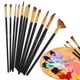 thumbnail image 3 of Juego de pinceles de nailon para pintura al óleo, 12 piezas, fuerte adherencia para artistas y estudiantes (negro), 3 of 10