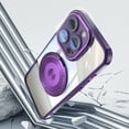 thumbnail image 7 of for iPhone 16e Back Case with Lens Protector, Slim TPU Frame Rotating Ring Bracket Magnetic PC Clear Back Anti-Scratch Anti-fingerprint Phone Case for iPhone 16e, Darkpurple, 7 of 7