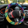 thumbnail image 4 of Yuyamidu Whilpool Tie Dye Steering Wheel Cover Thick Car Steering Wheel Covers Flannel Auto Accessories for Automobile Sedan Fluffy Wheel Cover for Women Men, 4 of 7