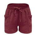 thumbnail image 6 of FINALGANG Women Breathable Shorts Solid Color Elastic Waistband Casual Shorts Drawstring Athletic Bottom With Pockets Design Durable Skin Friendly Fabric, 6 of 7