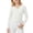 00-White1408, variant on Lullu Girl's Tie Wrap Top Solid Lightweight Long Sleeve V Neck Shirt for Dance