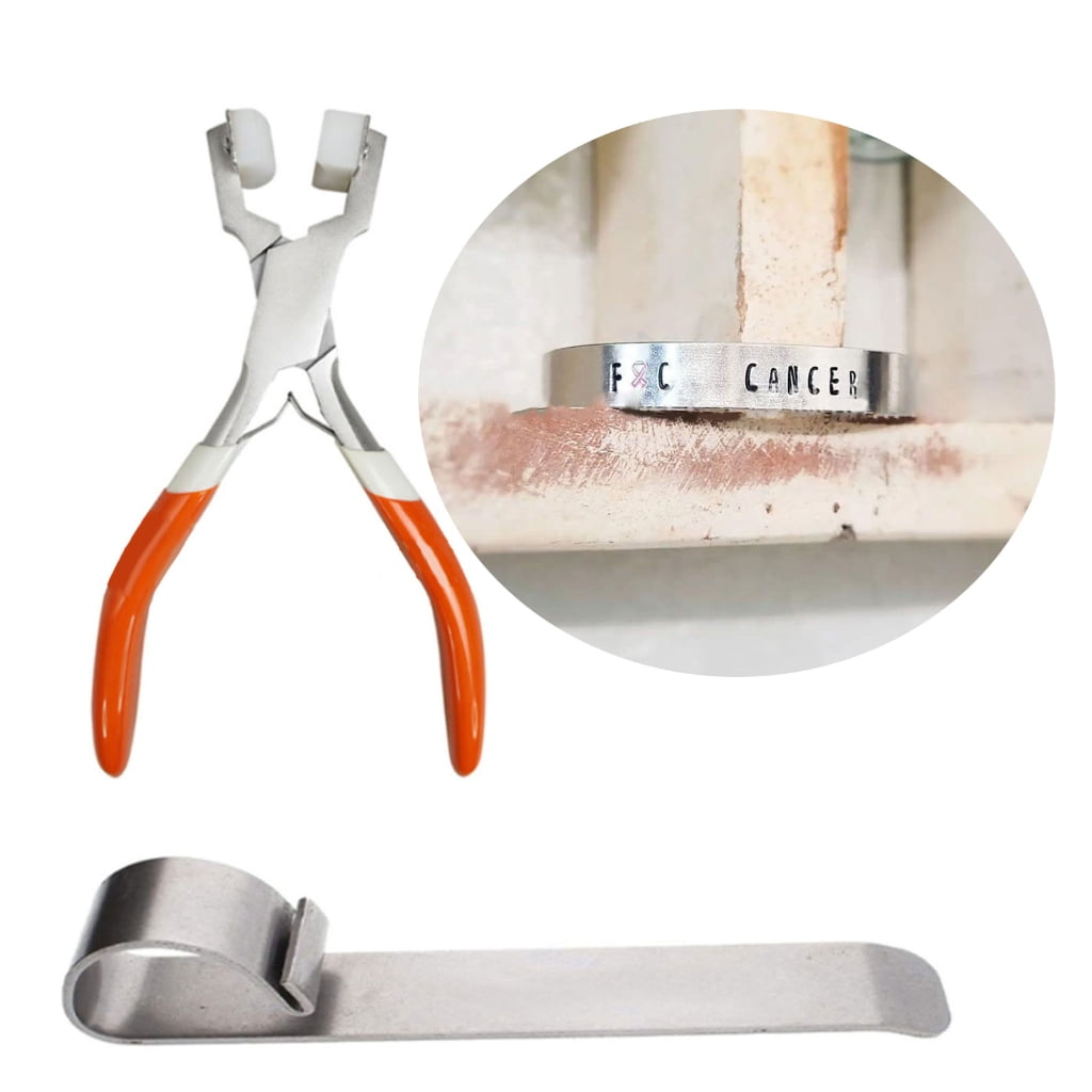 1Set Bracelets Bending Pliers Jewelry Making Tool Metal Bending Bar,Nylon Tip Pliers with Aluminum Bar for Shaping Metal