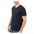 thumbnail image 2 of Men's Lacoste Navy Blue Short Sleeve Pima Cotton V-Neck Jersey T-Shirt - 2/XS, 2 of 3