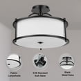 thumbnail image 3 of FRIDEKO HOME Semi Flush Mount Ceiling Light - 15.7 Inch Fixture with Metal Frame Fabric Shade for Living Room, Bedroom, Kitchen, Dining Room, Entrywa, 3 of 7