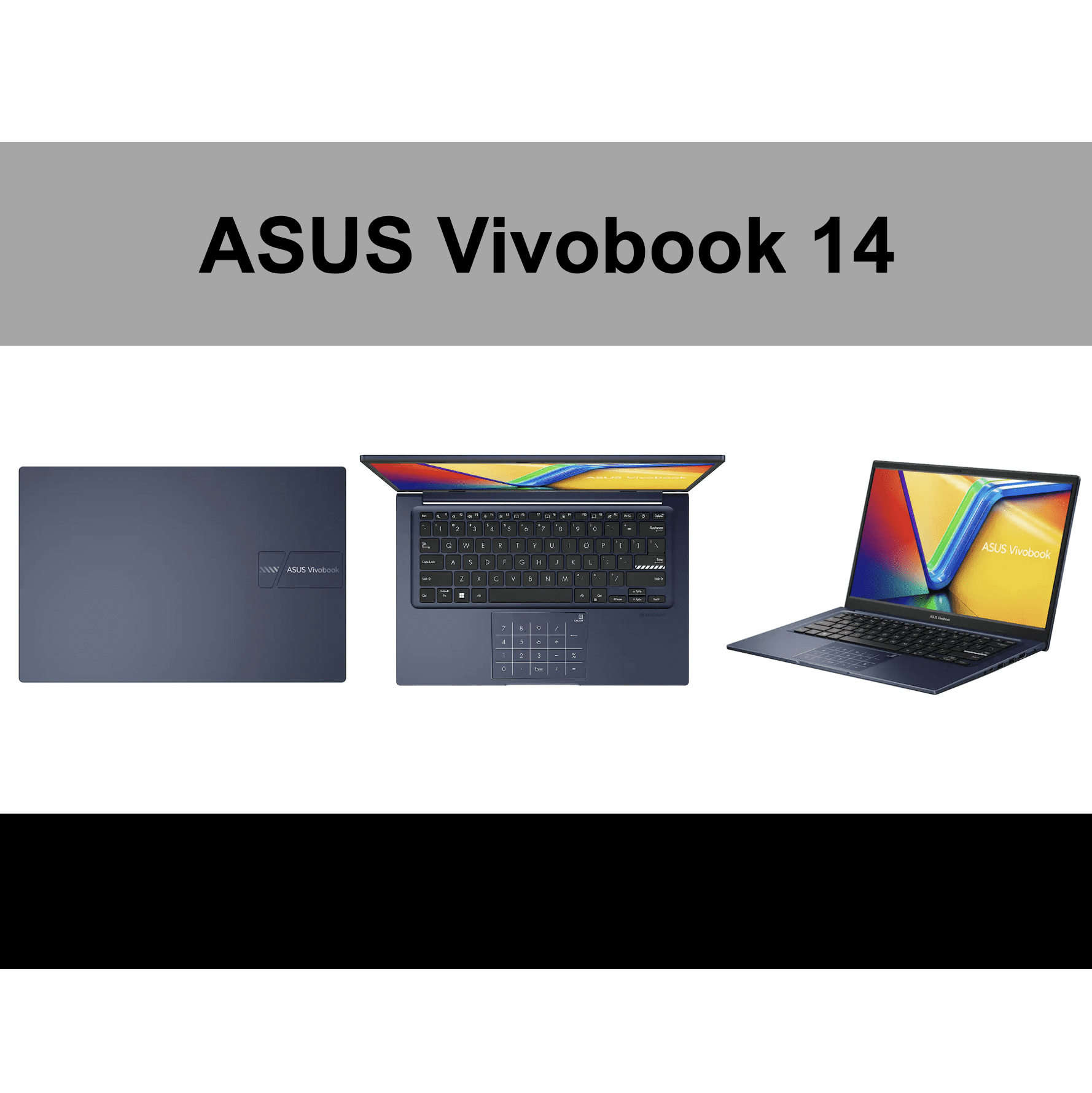 ASUS Vivobook 14 14in FHD Laptop Bundle, Intel i3-1315U, 8GB, 512GB SSD, Blue