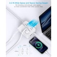 thumbnail image 6 of 8AC2USB1Type-C port socket for travel, portable cough storage, wiring board with multiple slots and multiple holes,white, 6 of 17