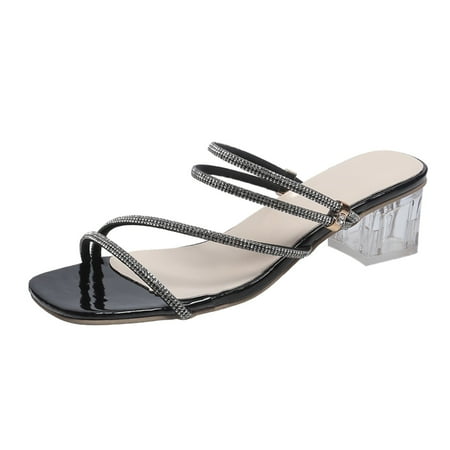 

ZHAGHMIN Criss Cross Slippers Fashion Summer Women S Sandals Heel Rhinestone Strap Open Toe Casual Large Size Saltwater Sandals For Women Size 9 Flat Sandals For Women Size 11 Transparent Sandals Fo