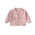 thumbnail image 2 of Umfun Girls V-Neck Button Down Cardigan - Soft Fleece Relaxed Fit Sweater with Front Pockets Casual Layer Outerwear for School and Home Lounging, 2 of 8