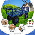 thumbnail image 2 of Trilenars 3 Cu Ft Steel Garden Cart with 4 Removable Mesh Sides, Utility Metal Wagon with 180° Rotating Handle and 10 in Tires ,300 Lbs Capacity,for Garden, Farm, Yard, 2 of 9