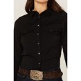 thumbnail image 3 of Rank 45 Women's Outdoor Vented York Riding Long Sleeve Snap Western Shirt Black Medium, 3 of 4