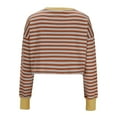 thumbnail image 6 of UVEASISHA Striped Crop Sweatshirt Women Fashion Colorblock Crewneck Pullover Short Tops Long Sleeve Casual Cute Sweatshirts No Hood 2025 Fall Clothes Sales Today,Red,L, 6 of 8