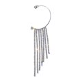 thumbnail image 1 of Personalidad clip largo de oreja de borla de taladro completo sin orificios para las orejas pendientes femeninos cadena de garra de diamantes de imitación de temperamento, 1 pieza, plata, oreja izquierda brillar Electrónica, 1 of 5