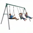 thumbnail image 4 of LeisureStar 700LBS Metal Swing Set for Backyard, Outdoor Heavy Duty Swing Set with 1 Saucer Swing & 2 Belt Swings for Kids, 3“Steel Frame and Adjustable Ropes, Playground Playset for Toddlers, 4 of 9