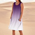 thumbnail image 1 of WILLBEST Vestidos Largos Vestido De Lino Para Mujer, Vestido Playero Informal Hasta La Rodilla, Sin Mangas, Estampado De Verano, Con Bolsillos, 1 of 3