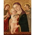 thumbnail image 2 of Domenico di Zanobi 20x24 Black Ornate Framed Double Matted Museum Art Print Titled: Madonna and Child with Saint John the Baptist and Saint Francis, 2 of 5