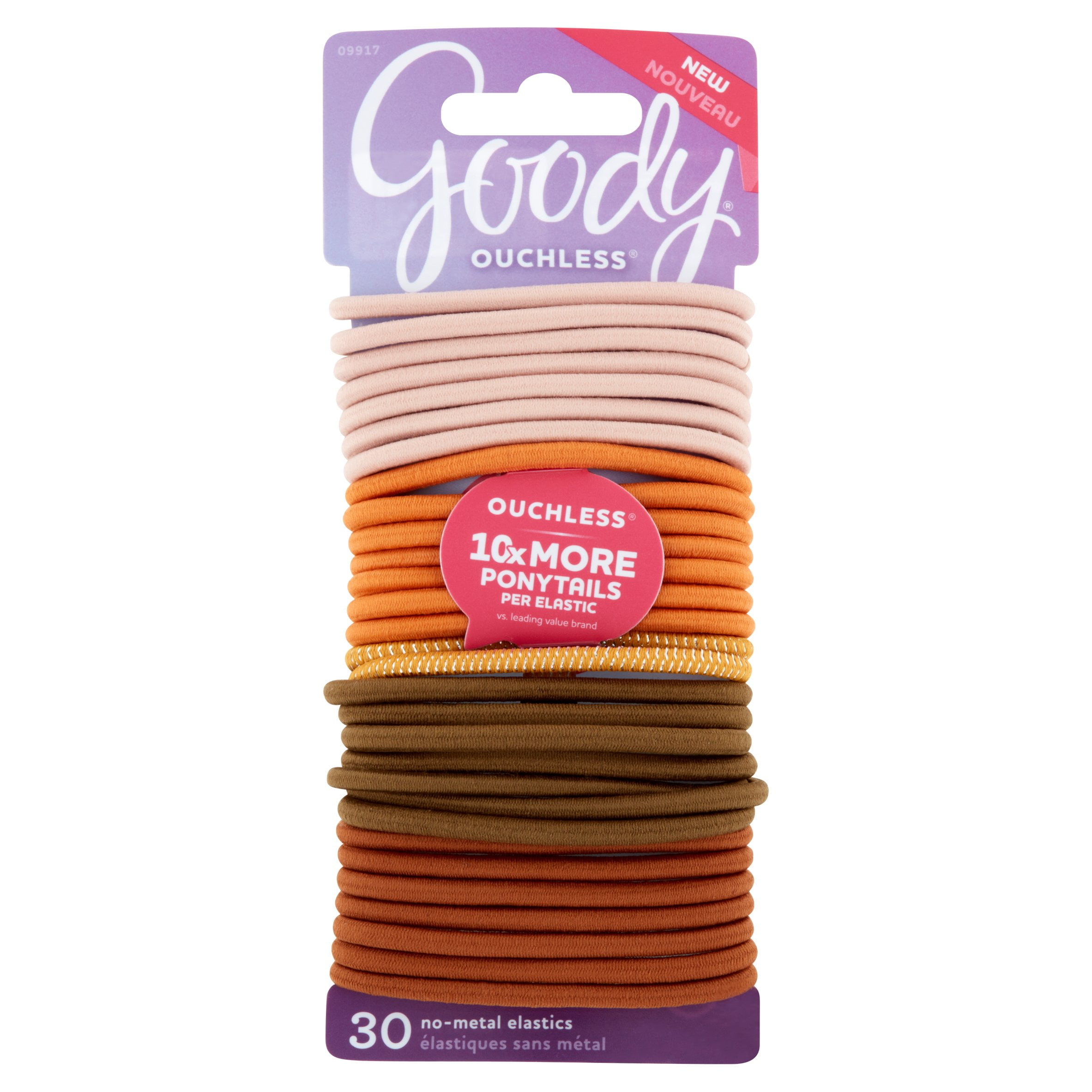 Goody Ouchless Elastic Hair Ties Assorted Primal Neutrals 30
