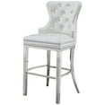 thumbnail image 5 of White Faux Leather Barstool 29" with Silver Stainless Steel (Single), 5 of 5