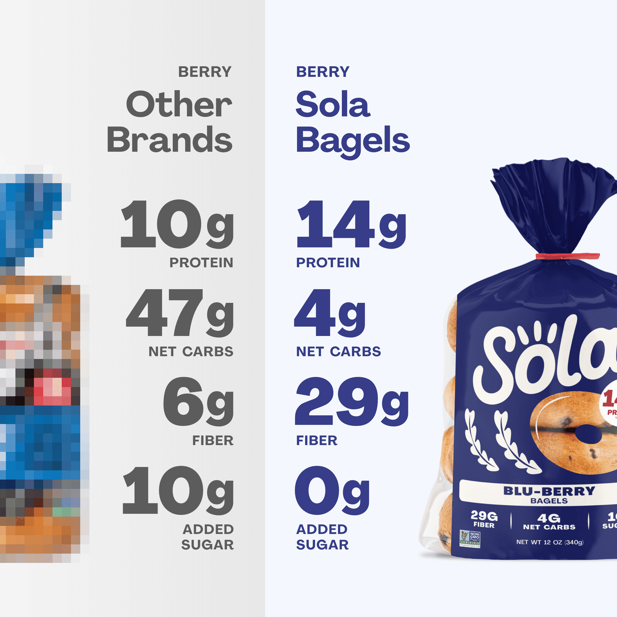 Sola Bread Blu-Berry Bagels, Non-GMO, 12 oz, 4 Count ( PACK OF 2 ) FREE CHOCOLATE HERSHEY'S