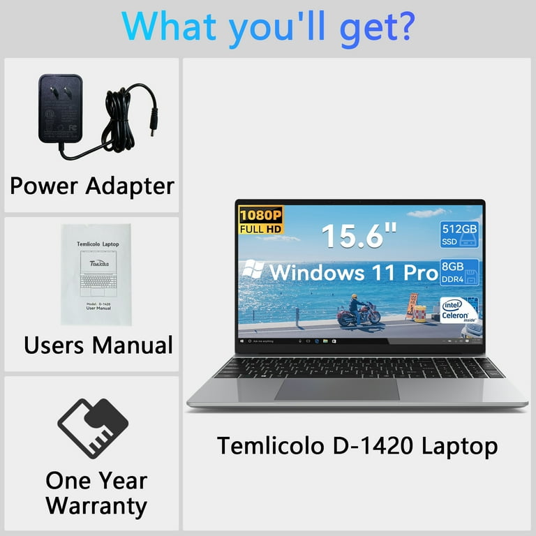 Walmart Black Friday Deals 2025 Temlicolo 14.1in Laptop, Windows