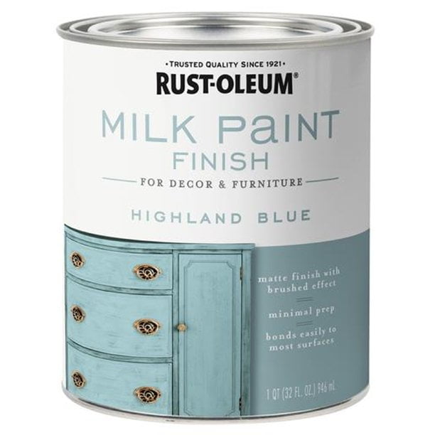 Rust Oleum 331050 Milk Paint Finish Highland Blue 1 Qt Com - Rustoleum Chalk Paint Color Samples