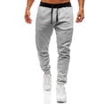thumbnail image 4 of Pantalones deportivos para hombre, leggings casuales para correr, pantalones elásticos de terciopelo, placa ligera, color sólido, 4 of 5