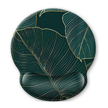 CCOCC Mouse Pad with Wrist Support,Anti-Slip Rubber Bottom Mouse Mat,Sleek and Modern Design Desk Mat,Green Leaves