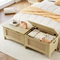 thumbnail image 1 of Kojooin Coffre de Rangement, Banc de Rangement avec Charnière de Sécurité, Coffre de Rangement en Bois, Coffre de Rangement à Rabat pour Couvertures, Banc de Rangement pour Entrée, Salon, Chambre, 1 of 9