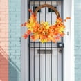thumbnail image 6 of Fall Pumpkin Wreaths for Front Door Outside - Farmhouse Fall Decorations for Home, Thanksgiving Autumn Harvest Wreath with Bow for Indoor Window Table Decor (No Lights 30cm), 6 of 10