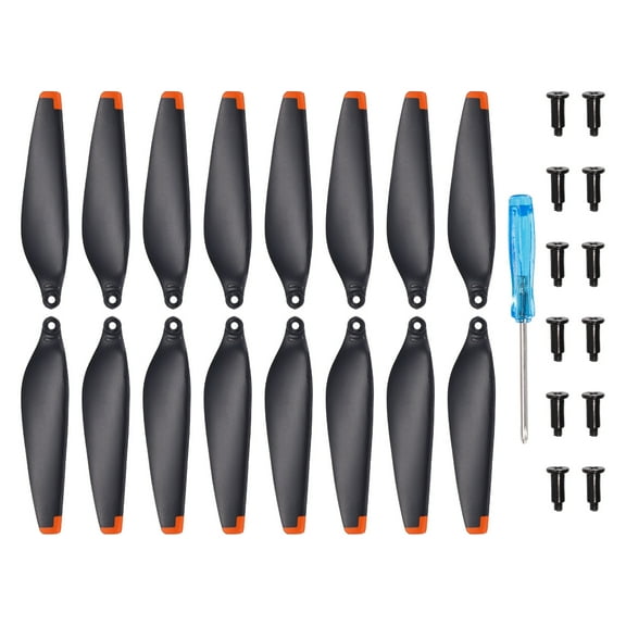 MINI 3 PRO RC Propellers Blades Props Black Orange with Screwdriver/Screw, for MINI 3 PRO Drone, Pack of 16