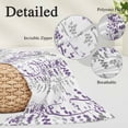 thumbnail image 2 of Purple Grey Botanical Pillow Covers, Linen Long Throw Pillow Case, Spring Floral Summer Farmhouse Holiday Pillow Protector Decorative Cushion Cover for Living Room/Bedroom 20" x 36", 2 of 8