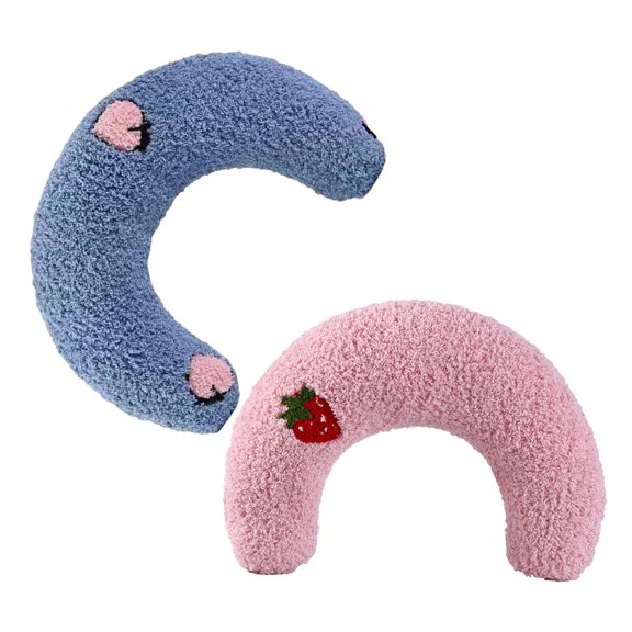 ETEREAUTY 2-Pack U-Shaped Neck Pillows for Cats and Dogs, Soft Plush Support Cushions in Assorted Colors