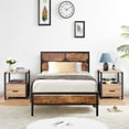 thumbnail image 3 of VECELO Set of 2 Nightstand with Drawer, Square End Side Table Storage Open Shelf, Oak, 3 of 10