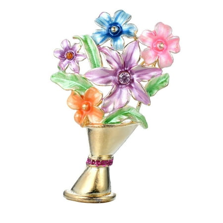 Lily Flower Brooch - Sparkly Colorful Flower Bouquet |