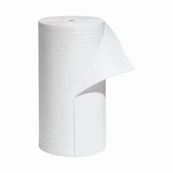 Pig Sorbent Roll, 42 gal, 30 in x 200 ft, Oil, White, Polypropylene MAT461