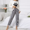 thumbnail image 5 of Xmyrz Womens Pajama Sets Cat Paw Print Bed Gown Breathable Casual Long Sleeve Plaid Softable Sleepwear Pj Clothes Sets, 5 of 7