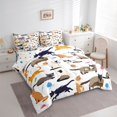 thumbnail image 2 of jejeloiu Cartoon Cat Animal 7-Piece Bedding Comforter Set Kids,Cute Kitten Pattern King Bedding Sets,Reversible, 2 of 7