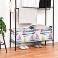 thumbnail image 3 of Yayeee Foldable Storage Basket for Shelves with Handles Waterproof Cloth Bins, Pink Hand Drawn Sailboats, 3 of 7