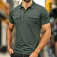 thumbnail image 2 of DDAPJ pyju Mens Tactical Cargo Shirt Regular Fit Short Sleeve Polos Shirts Moisture-Wicking Performance Mesh Golf Shirt with Pockets Liquidación Hoy Prime Army Green M, 2 of 7