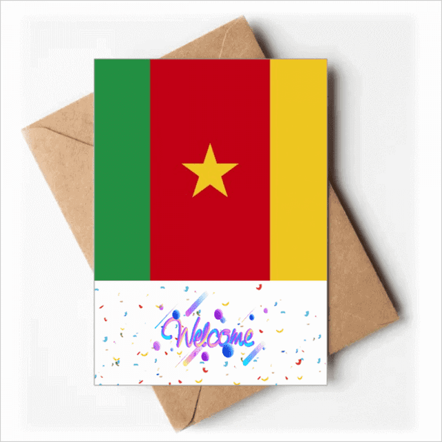 Cameroon National Flag Africa Country Welcome Back Greeting Cards Envelopes Blank